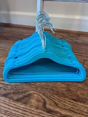 Children’s Blue Velvet Non-Slip 11.5”Clothes Hangers Bundle of 30